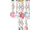 Glitzhome® 18.75" Solar Lighted Hanging Décor with Multicolored Acrylic Jewel Beads